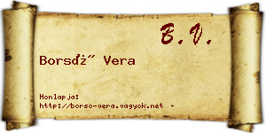 Borsó Vera névjegykártya